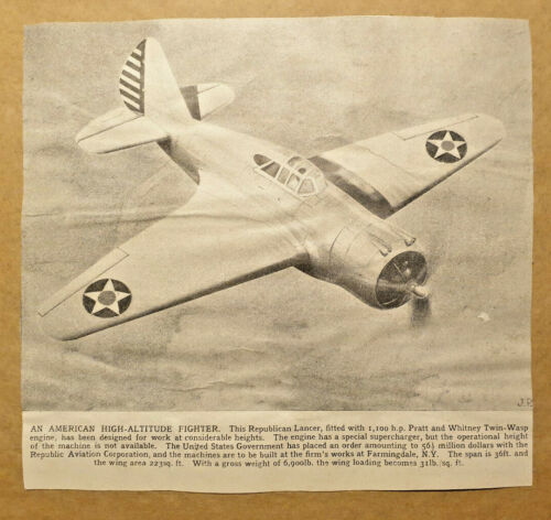 Republic P43 Lancer - Flugmagazin Illustration 1940 - Bild 1 von 1