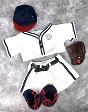 Build a Bear BAB Baseball Uniform Shirt Pants Cleats Hat Glove 0110