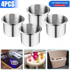 4x Universal Stainless Steel Cup Drink Holders For Car Truck Boat Marine Camper 4x Universal Stainless Steel Cup Drink Holders For Car Truck Boat Marine Camper