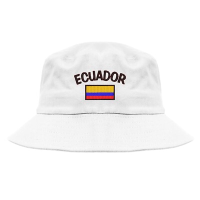 Ecuador flag embroidered bucket hat, National flag embroidered bucket hat!