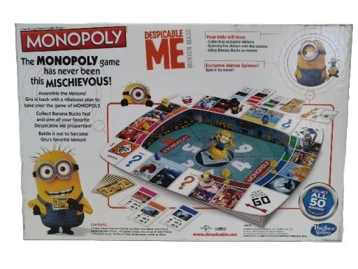 MONOPOLY DESPICABLE ME Board Game EXCLUSIVE MINIONS Excellent Condition - Image 3 of 4