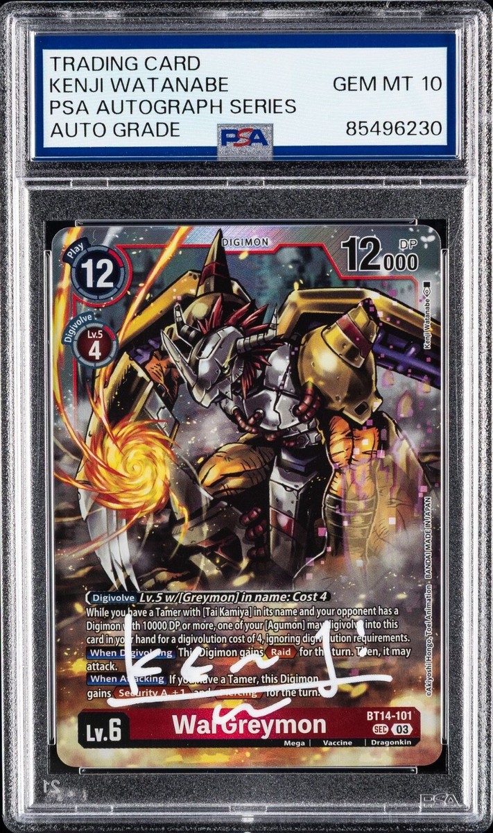 Wargreymon BT14-101 Signed by Co-Creator Kenji Watanabe (PSA