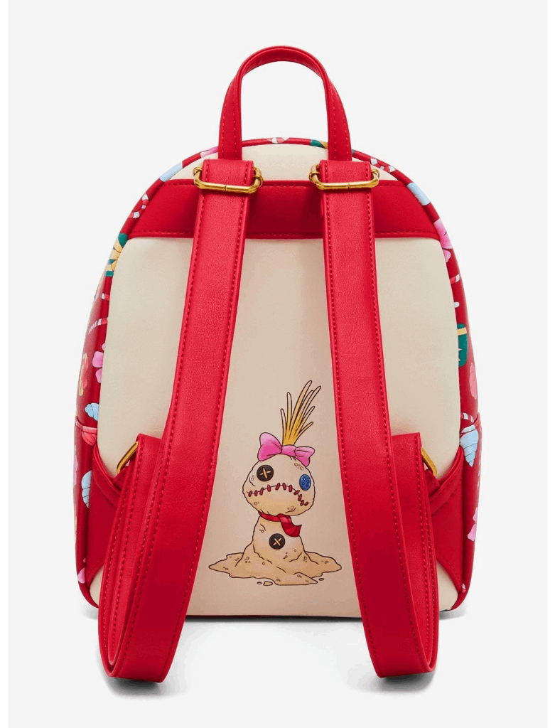 Loungefly Disney Stitch & Angel Holiday Tree Christmas Red Mini Backpack New Loungefly Disney Stitch & Angel Holiday Tree Mini Backpack  main image 2