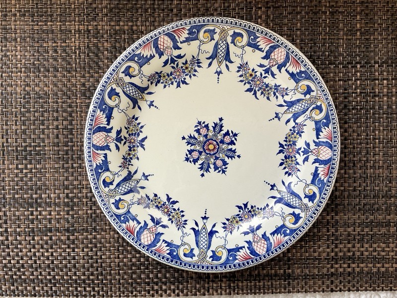 GIEN France 10” Dinner Plate Blue Multi Floral