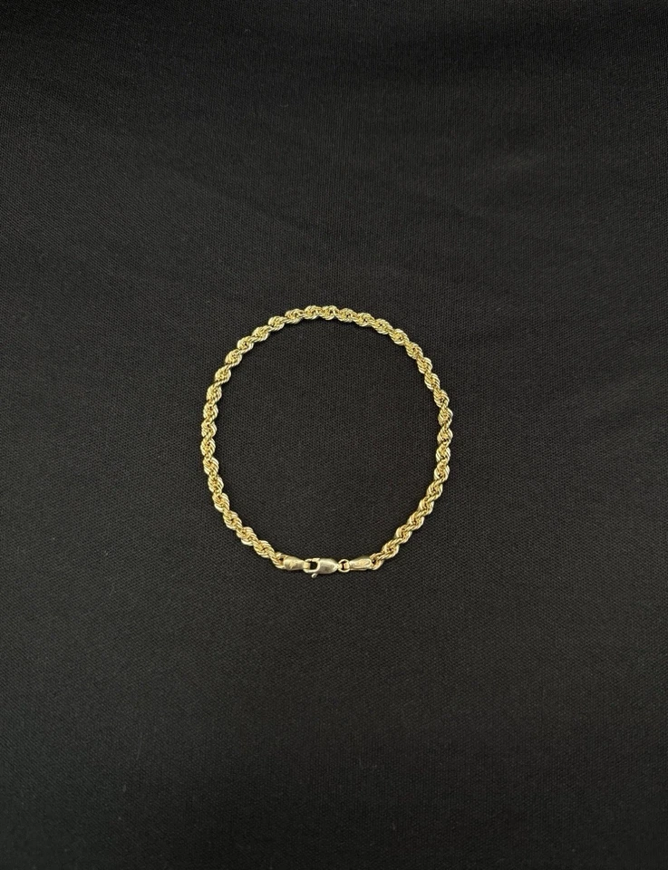 10K Italy Yellow Gold Bracelet 4mm 8.2 Inches - Image 2 of 3