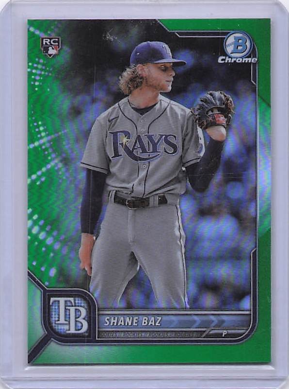 2022 Bowman Chrome #66 Shane Baz Green Refractor #/99