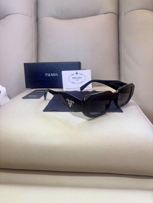 NEW Authentic Prada SPR 17W-F 1AB-5S0 Unisex Black Acetate Sunglasses 49 20 145