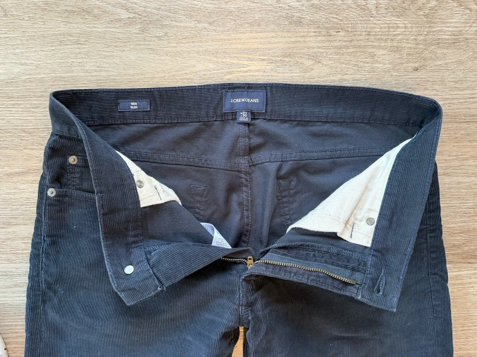 J.Crew 484 修身男式灯芯绒裤子海军蓝 31x30 二手状况完好 — 第 4/4 张图片