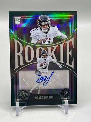 Drake London 2022 Panini Chronicles Legacy Green Rookie Signatures Auto /15 RC