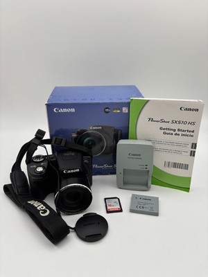 Canon Powershot SX510 HS 12.1MP Digital Camera Black w/30x Zoom Bundle