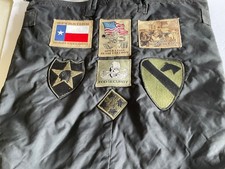 US ARMY BAG FLYER HELMET OIF PATCHES EOD SECURITY TEXAS OIF 1st CAV 2nd  4th ID