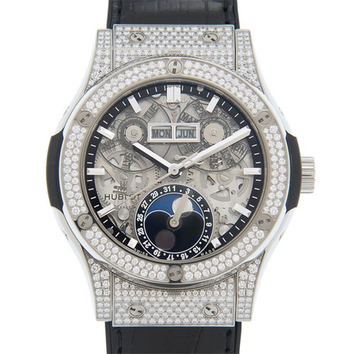 Hublot Classic Fusion Aerofusion Moonphase Titanium Pavé - 547.NX.0170.LR.1704