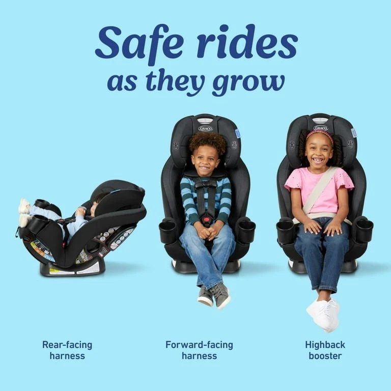 Asiento de coche convertible 3 en 1 Graco TrioGrow SnugLock, Warren, negro Foto 2 de 4