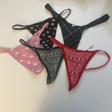 Victoria's Secret PINK Panty Lot NWT - M - Winter Themed Thongs - 5 Pairs