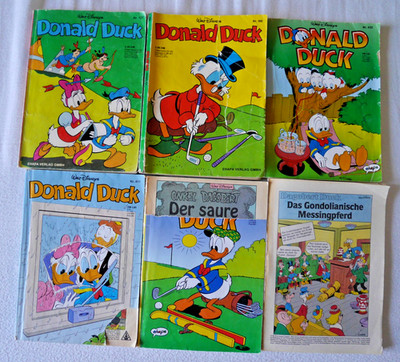6 Stück DONALD DUCK Taschenbuch Ehapa Verlag Erstauflagen Auswahl Disney Vintage