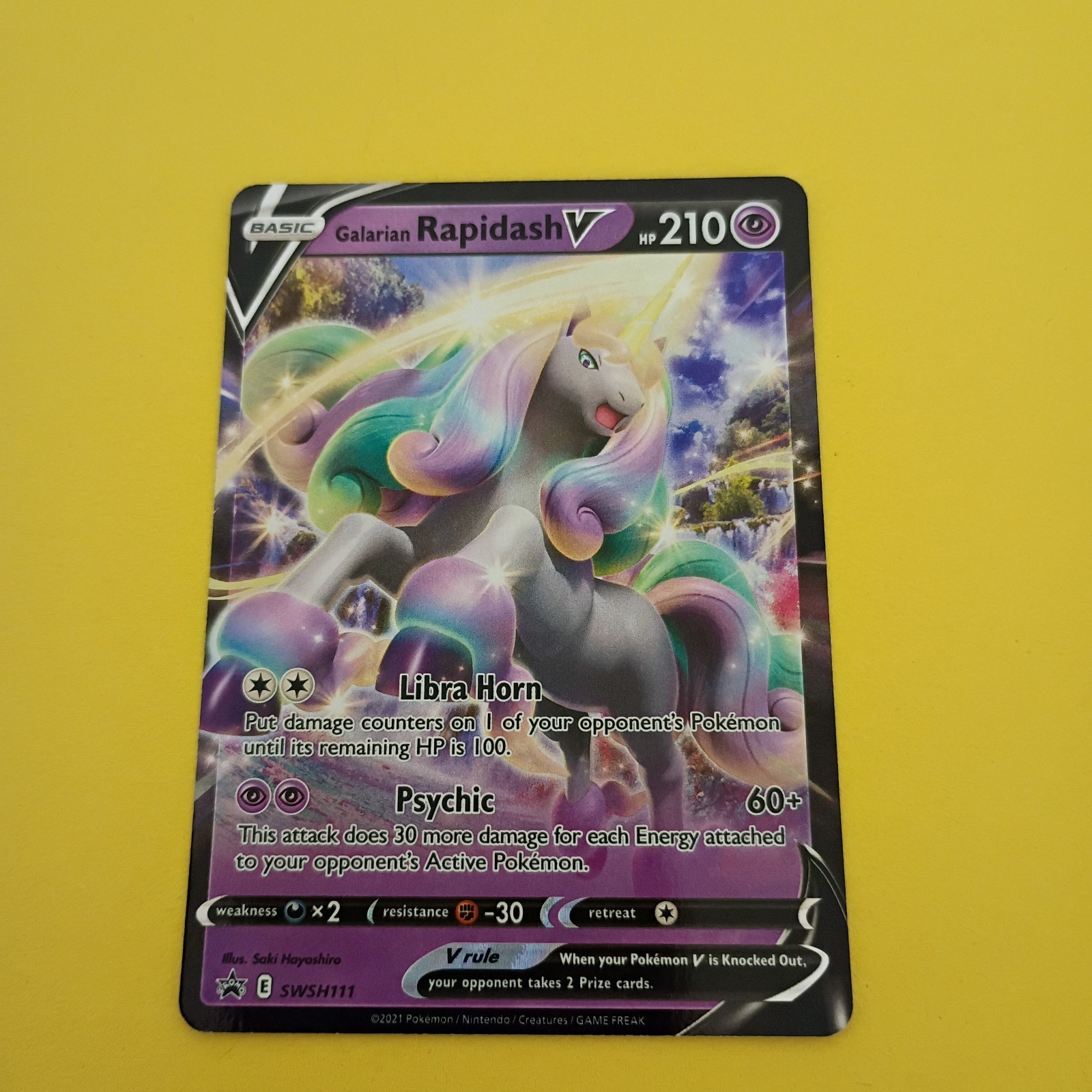 Galarian Rapidash V SWSH111 NM Promo Rare Pokemon Card...