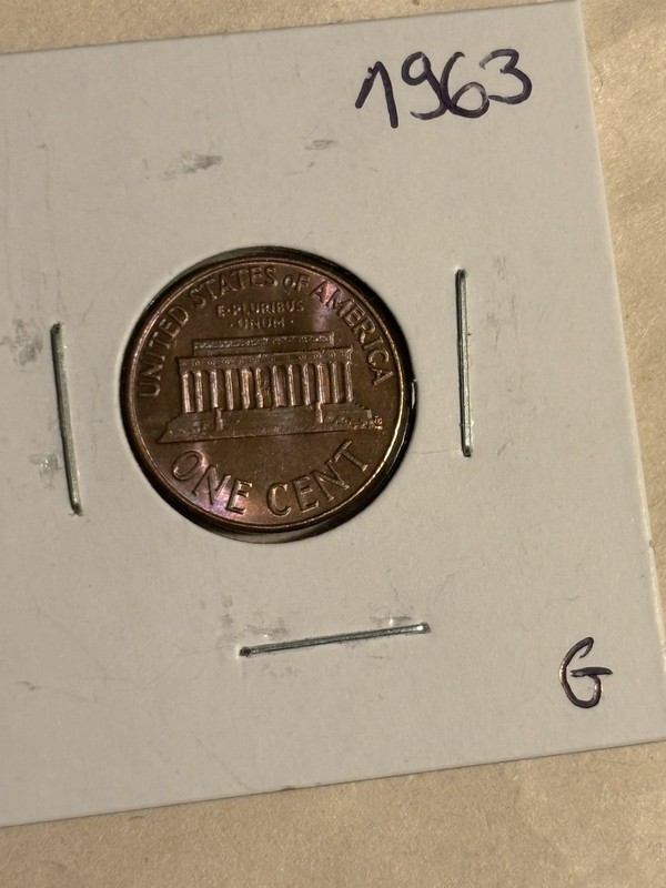 1963 Lincoln Memorial Cent Penny Toned