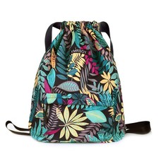Gym Drawstring Backpack Water Resistant String Bag Nylon Cinch Sport 1 PCS