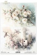 Rustic Birdhouse Duo | A4 Rice Paper | Paper for Decoupage | ITD Collection