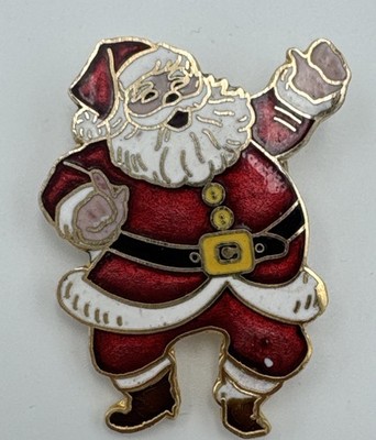 Vintage Centennia 1979 Christmas Santa Claus Brooch Pin 1.5'' Holiday Gold Tone
