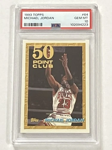 1993-94 Topps #64 Michael Jordan PSA 10 Graded Basketball Card 50 Point Club NBA