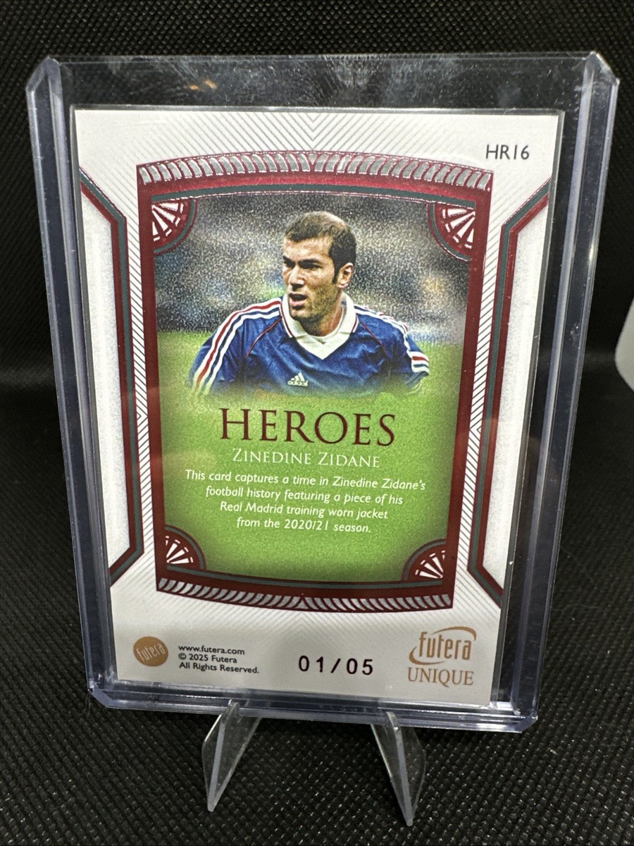 2025 Futera Unique ZINEDINE ZIDANE Heroes Jacket Relic /5 Real