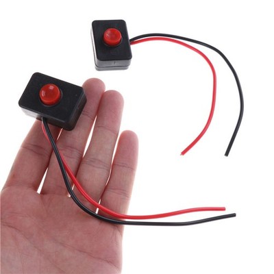 2PCS DC 12V 2A Adhesive Base Push Button Action Wired Switch for  3CAP