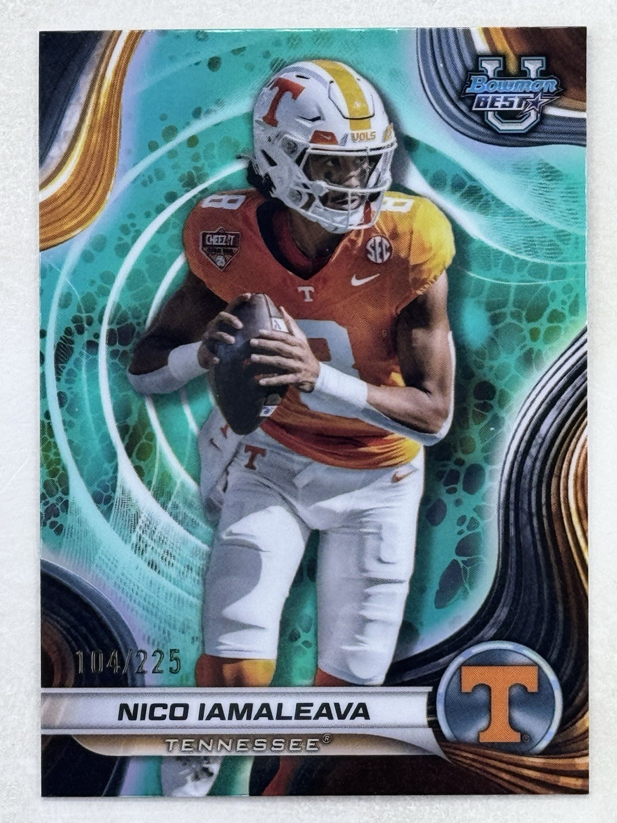 Nico Iamaleava 2024 Bowman's Best University Aqua Refractor /225 #90 Volunteers