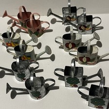 Set of 12 Galvanized Mini 3" Metal Watering Can Collectibles 6 Sets of 2 Each 04
