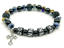 Ozzy Memorial Bracelet w Cross Charm- 7.5" (Med) *Benefits Parkinson's Research*