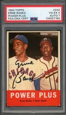 1963 Topps Power Plus #242 Aaron & Banks PSA 4 VG-EX! Banks AUTO Just Graded!