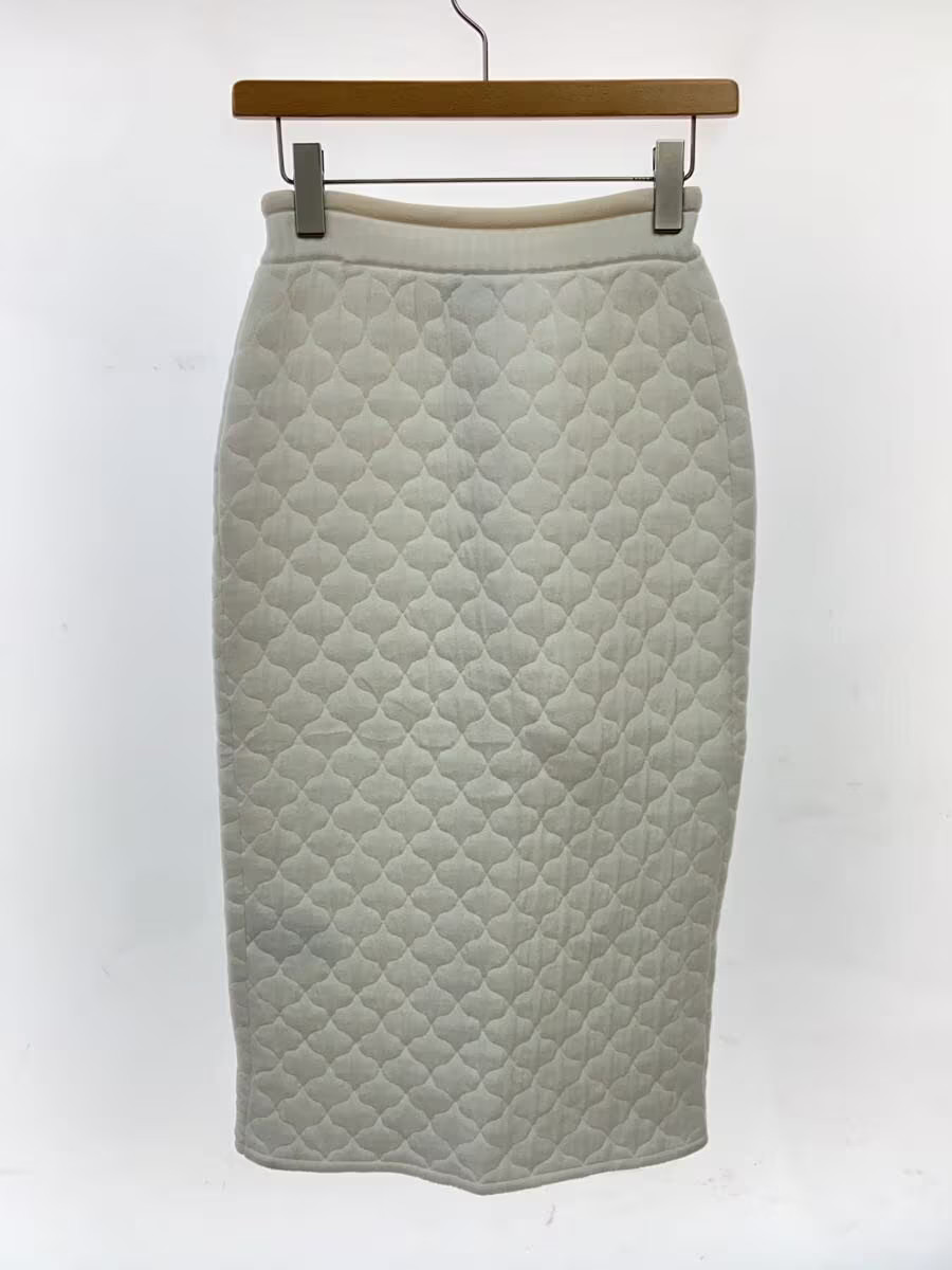 FENDI Quilted Knit Skirt, Size 38, Rayon, White, FZQ614 thumbnail 2