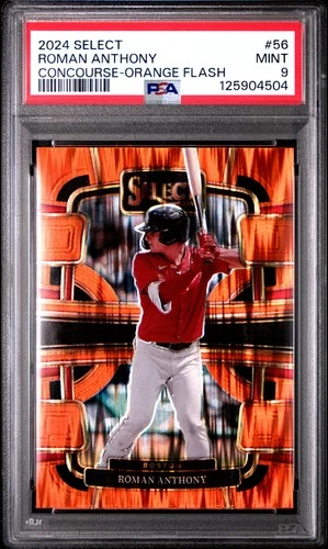 2024 Panini Select #56 Roman Anthony Orange Flash Prizms PSA 9