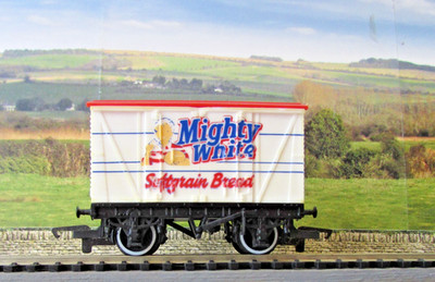 Hornby Spur O R.454 Planwagen Güterwagen - mächtig weiß Werbung Epoche 8