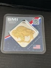 25 Gram Sunshine America250 Buffalo Square Silver Bar Gold Gilded Factory Sealed