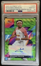 2023-24 Topps Finest UEFA Mohamed Simakan Auto Neon Green Wave #/99 PSA 10 BH