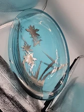  Annieglass Rare blue Platinum Oval Platter