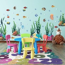 Decorative Fish Wall Stickers for Kids and Toddlers, Ocean Themed Under The Sea