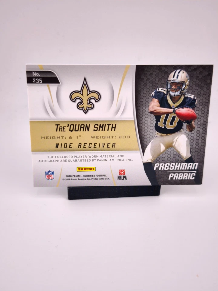 Tre'Quan Smith RPA /499 AUTO WORN PATCH 2018 Panini Certified NFL New Orleans  - Image 2 of 2