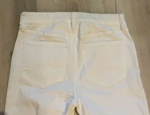 Jean crop évasé Liverpool Gia Glider taille 4/27 blanc à pois ourlet effrayé à enfiler - Photo 9/12