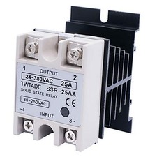 SSR-25AA 25A AC 80-250V to AC 24V-380V Solid State Relay  Heat AC to AC 25A