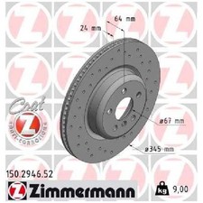 2x Zimmermann Scheibenbremse 26188806 hinten 34207915314 34208831484
