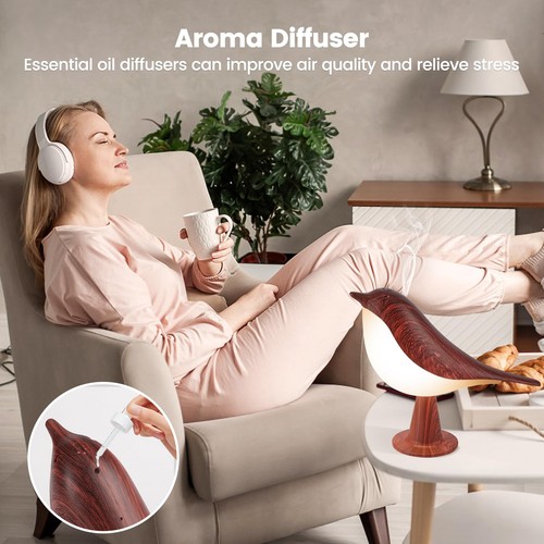 Nachttischlampe Vogel Kabellos Touch Aroma Diffuser Dimmbare LED Akku 2600mAh - Picture 5 of 5