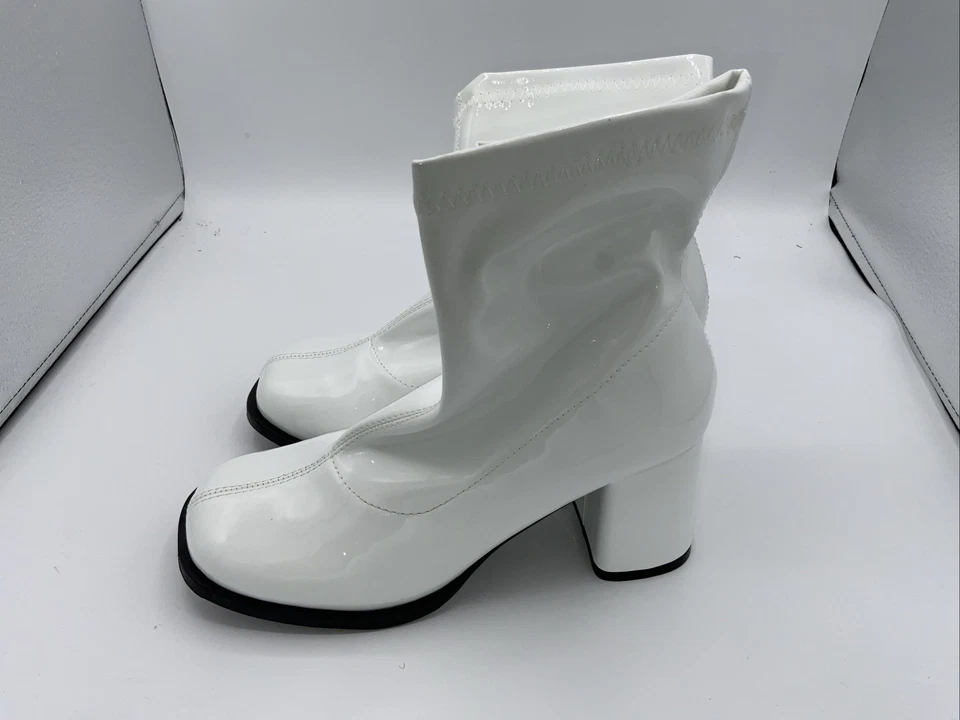 Botas Go Go Para Mujer Media Pantorrilla Tacón Bloque Cremallera Disfraces Disco Zapatos, Talla 6 Foto 3 de 3