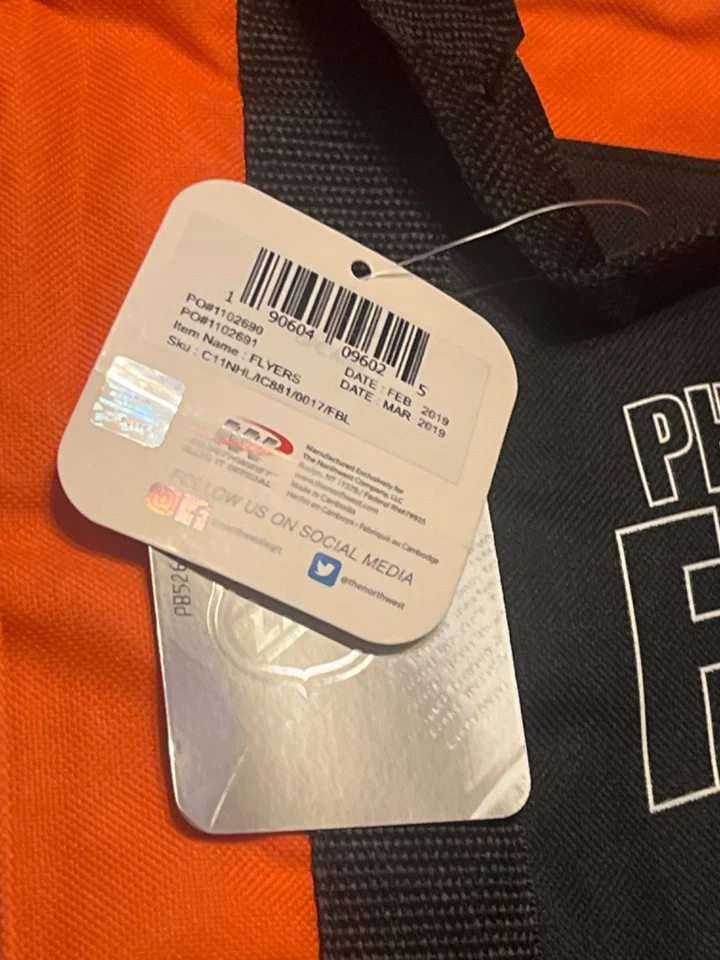 Bolsa de lona esencial para deportes de hockey NHL Philadelphia Flyers Foto 2 de 4