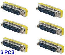6PCS DB25 25Pin Serial Male to Male Mini Gender Changer Coupler Adapter Gold Pin