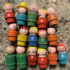 Vintage Fisher Price little people wooden -- lot of 16 assorted