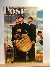 Bottom of the 6th, Norman Rockwell: Saturday Evening Post of 4/23/49 - Postcard