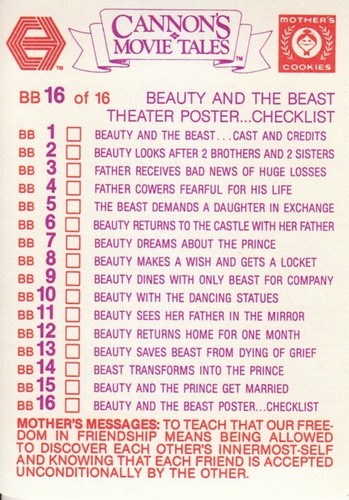 Cannons Movie Tales Beauty and the Beast Complete Base Card Set BB1 - BB16 - Picture 7 of 7