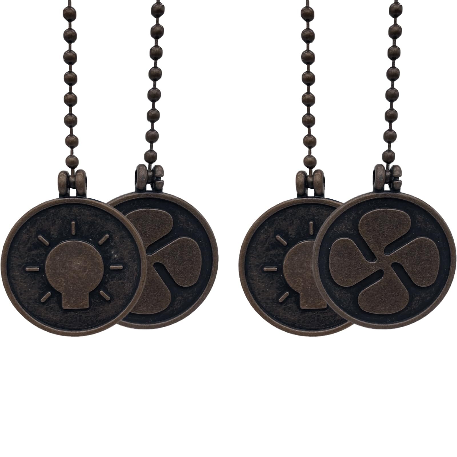 12-Inch Ceiling Fan Pull Chain with Bulb & Fan Pattern - 2 Pack-image